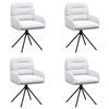 vidaXL Chaises de salle &agrave; manger pivotantes 4 pc Simili cuir Blanc