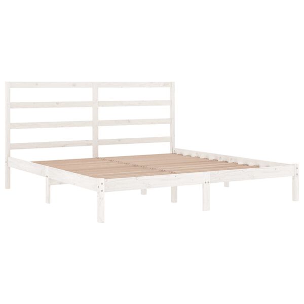 vidaXL Cadre de lit sans matelas blanc 200x200 cm bois massif de pin