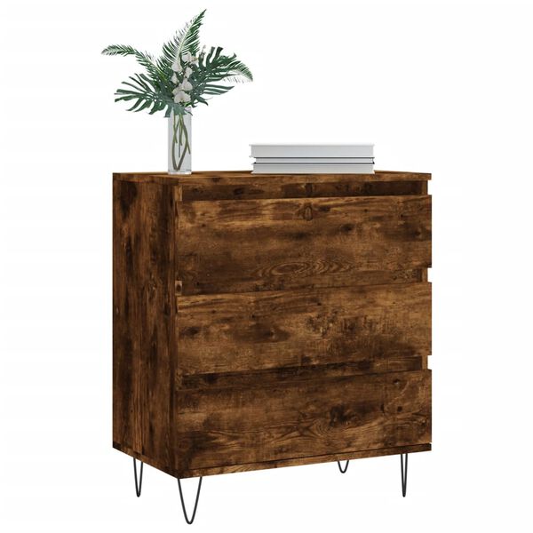 vidaXL Buffet Ch&ecirc;ne fum&eacute; 60x35x70 cm Bois d'ing&eacute;nierie