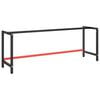 vidaXL Cadre de banc de travail Noir et rouge mat 220x57x79 cm M&eacute;tal
