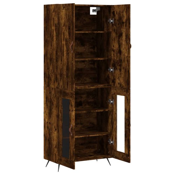 vidaXL Buffet haut Ch&ecirc;ne fum&eacute; 69,5x34x180 cm Bois d'ing&eacute;nierie