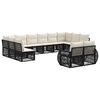 vidaXL Ensemble de canap&eacute; de jardin 12 pc Noir et blanc cr&egrave;me