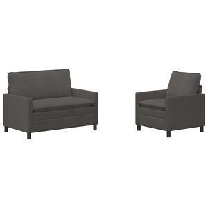 vidaXL Ensemble de Canap&eacute;s 2 pcs Gris fonc&eacute; Tissu