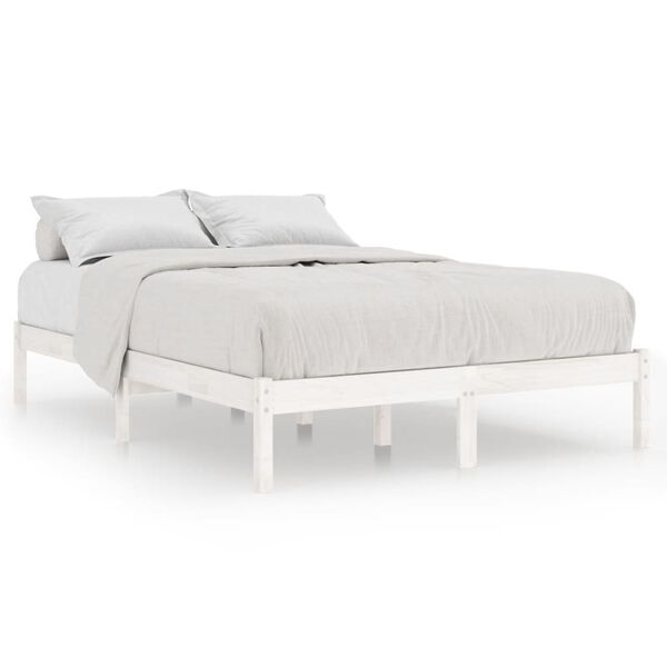 vidaXL Cadre de lit sans matelas blanc bois massif 120x200 cm