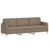 vidaXL Canap&eacute; 3 places et oreillers et coussins Taupe 210 cm Tissu