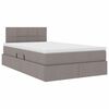 vidaXL Lit avec rangement et LED avec matelas Taupe 120 x 200 cm tissu