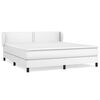 vidaXL Sommier &agrave; lattes de lit avec matelas Blanc 160x200cm Similicuir