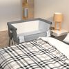 vidaXL Lit pour b&eacute;b&eacute; avec matelas Gris fonc&eacute; Tissu de lin
