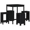 vidaXL Ensemble de bar de jardin 5 pcs noir bois de pin massif