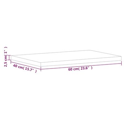 vidaXL Dessus de table 60x40x2,5 cm rectangulaire bois massif de hêtre