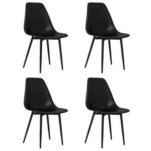 vidaXL Chaises &agrave; manger lot de 4 noir PP