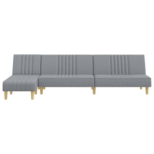 vidaXL Canap&eacute;-lit en forme de L gris clair 255x140x70 cm tissu