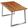 vidaXL Table à manger 140x80x75 cm Bois d'acacia et acier inoxydable