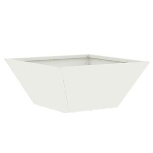 vidaXL Cache-pot de jardin Blanc 35 x 35 x 15 cm Acier lamin&eacute; &agrave; froid