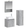 vidaXL Ensemble de mobilier de salle de bain 4 pcs Sonoma gris