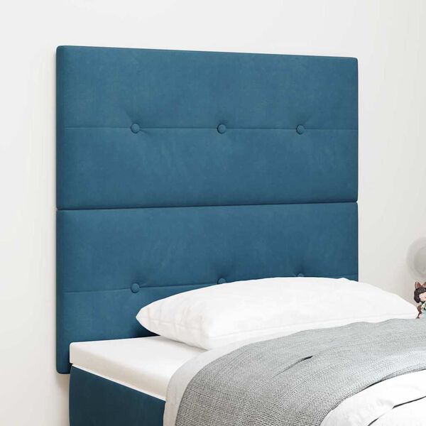 vidaXL T&ecirc;te de lit Bleu fonc&eacute; 100 cm Velours