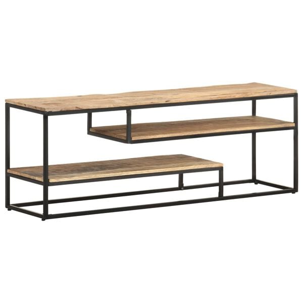 vidaXL Meuble TV 130x30x45 cm Bois de manguier brut