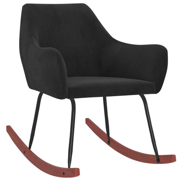 vidaXL Chaise &agrave; bascule Noir Velours