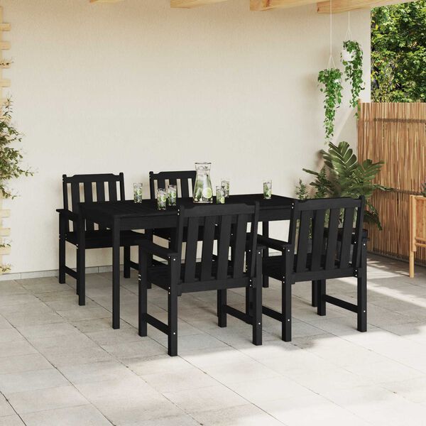 vidaXL Chaise de jardin. 4 pcs Noir 65.5 x 55.5 x 88cm Plastique