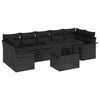 vidaXL Ensemble de canap&eacute; de jardin 8 pc Noir