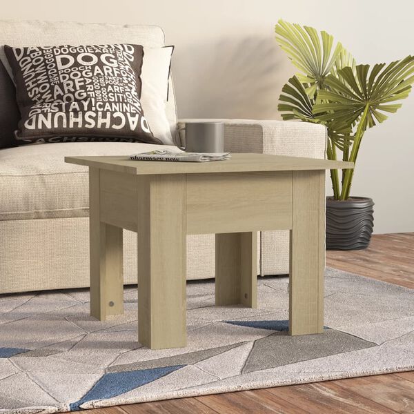 vidaXL Table basse ch&ecirc;ne sonoma 55x55x42 cm bois d'ing&eacute;nierie