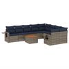vidaXL Ensemble de canap&eacute; de jardin 10 pcs avec coussins gris r&eacute;sine tress&eacute;e