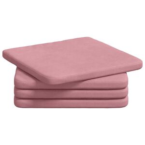 vidaXL Coussins de si&egrave;ge 4 pcs Rose 40 x 40 x 3 cm Velours