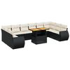 vidaXL Salon de jardin 11 pcs avec coussins noir r&eacute;sine tress&eacute;e