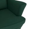 vidaXL Fauteuil &agrave; bascule &agrave; oreilles en velours vert fonc&eacute; bois massif