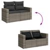 vidaXL Salon de jardin avec coussins 12 pcs gris r&eacute;sine tress&eacute;e