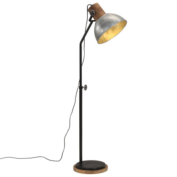 vidaXL Lampadaire 25 W argent vintage 30x30x100-150 cm E27