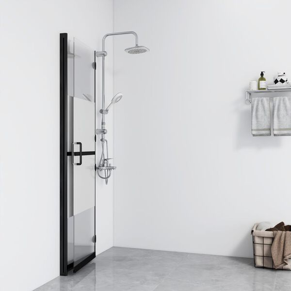 vidaXL Paroi de douche pliable Verre ESG demi-d&eacute;poli 80x190 cm