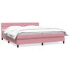 vidaXL Sommier &agrave; lattes de lit avec matelas rose 200x220 cm velours