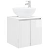 vidaXL Vanit&eacute; de lavabo mural Blanc brillant 49,5 x 44,5 x 65 cm