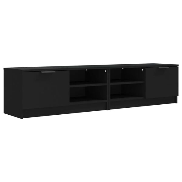 vidaXL Meubles TV 2 pcs Noir 80x35x36,5 cm Bois d'ing&eacute;nierie