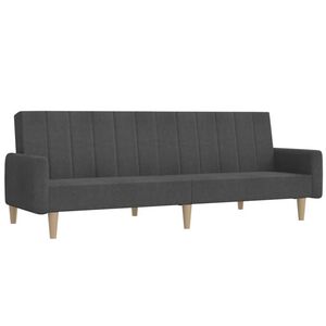vidaXL Canap&eacute;-lit &agrave; 2 places gris fonc&eacute; tissu