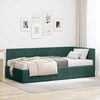 vidaXL Cadre de lit d'angle avec matelas 2 pcs Vert Velours
