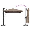 vidaXL Parasol Taupe 351 x 250 x 253 cm Polyester et Aluminium