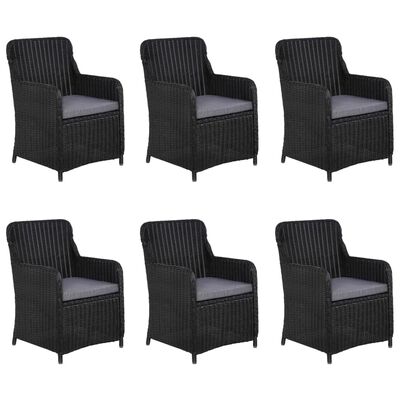 vidaXL Ensemble de salle à manger de jardin 7 pcs Noir