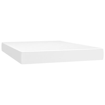 vidaXL Sommier à lattes de lit avec matelas et LED Blanc 140x200 cm