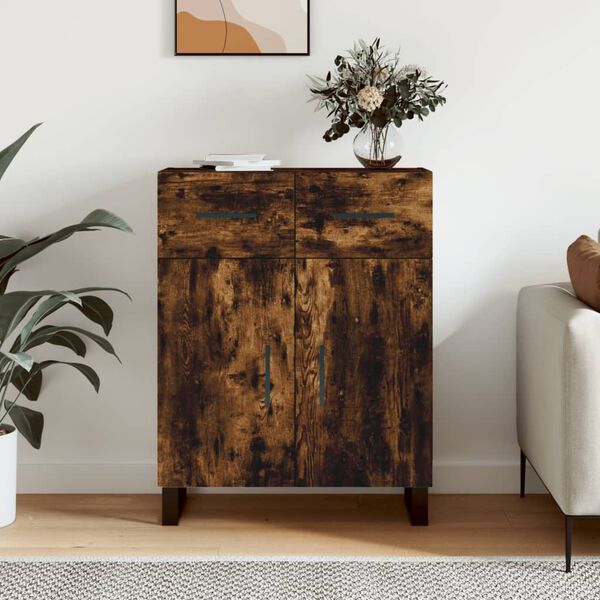 vidaXL Buffet ch&ecirc;ne fum&eacute; 69,5x34x90 cm bois d'ing&eacute;nierie