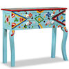 vidaXL Table console Bois de manguier massif Bleu peint &agrave; la main