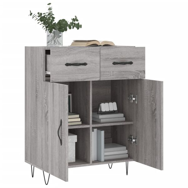 vidaXL Buffet sonoma gris 69,5x34x90 cm bois d'ing&eacute;nierie