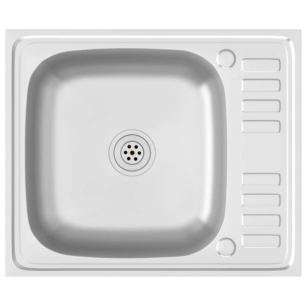 vidaXL &Eacute;vier de cuisine et &eacute;gouttoir argent&eacute; 600x500x155 mm inox