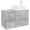 vidaXL Ensemble de mobilier de salle de bain 2 pc Gris b&eacute;ton