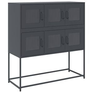 vidaXL Buffet anthracite 100,5x39x107 cm acier lamin&eacute; &agrave; froid