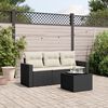 vidaXL Salon de jardin 4 pcs avec coussins noir r&eacute;sine tress&eacute;e