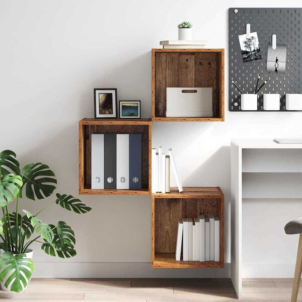 vidaXL Meuble mural Bois ancien 37 x 37 x 37 cm Bois d'ingénierie