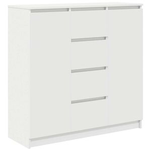 vidaXL Buffet avec tiroirs blanc 100,5x35x98,5 cm bois d'ing&eacute;nierie