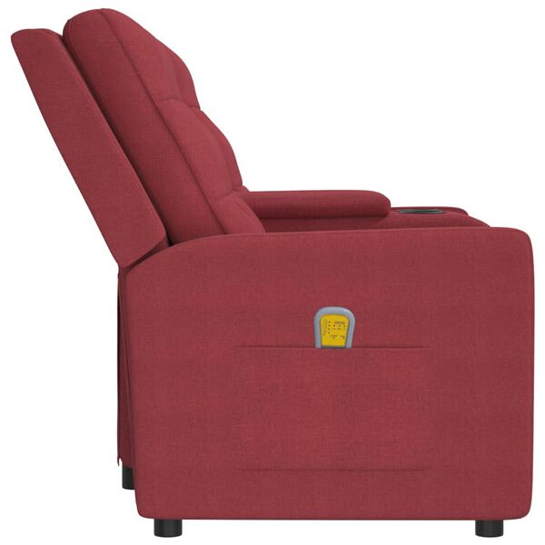 vidaXL Fauteuil de massage inclinable 2 places porte-gobelet bordeaux